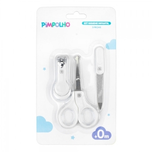Kit Higiene para Bebê 3 Peças Pimpolho Branco – Funcionalidade e Delicadeza para o Dia a Dia