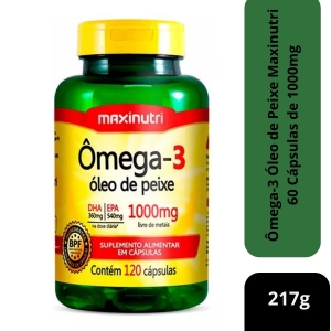 Ômega 3 EPA DHA 1000mg Suplemento com 120 Cápsulas Maxinutri