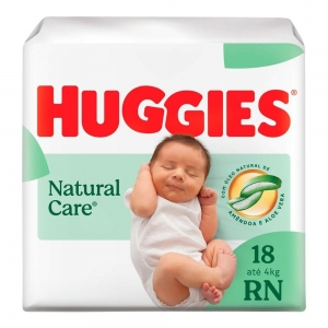 Huggies Natural Care RN Jumbo – Fralda Recém-Nascido, 18 Unidades
