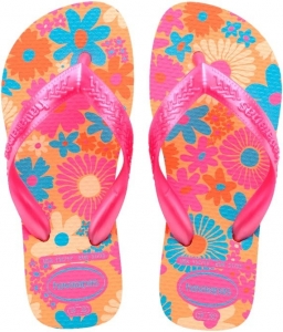 Sandália Havaianas Kids Flores Pêssego 29/30