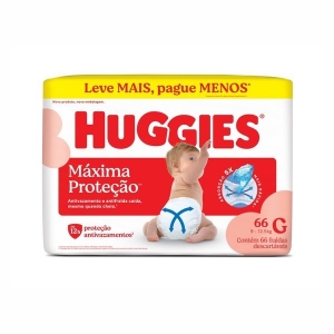 Fralda Huggies Máxima Proteção G 66 Unidades