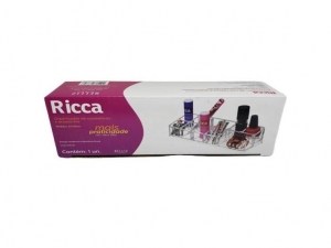 Organizador de Cosméticos e Acessórios Ricca – Transparente, 11 Divisórias (5 × 22 × 8,5 cm)