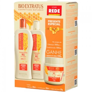 Kit Bio Extratus Mel 3 em 1 — Shampoo + Condicionador + Banho de Creme