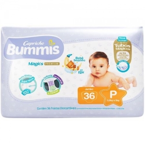 Fralda Bummis Ultra Jumbo P – Pacote com 36 unidades