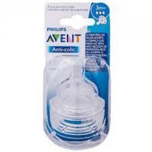Bico de Mamadeira Avent Anti-Colic Tamanho 3 (3m+) – 2 Unidades