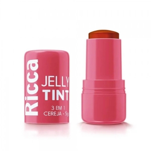 Jelly Tint Ricca Stick Cereja 5 g – Batom, Blush e Sombra 3 em 1