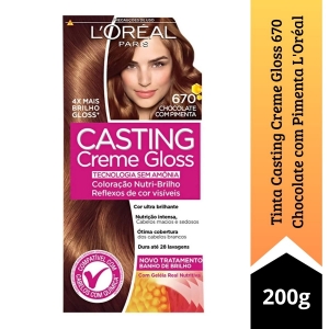 Tinta Casting Creme Gloss 670 Chocolate com Pimenta L\'Oréal