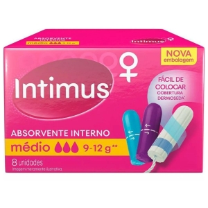 Absorvente Interno Intimus Médio Com 8 Unidades