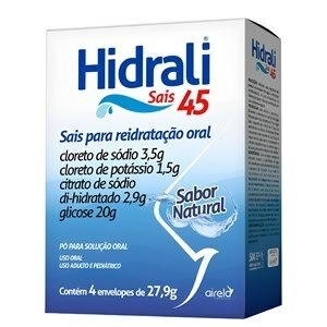 Hidrali Sais 45 Envelopes Pó Sabor Natural 4 Unidades
