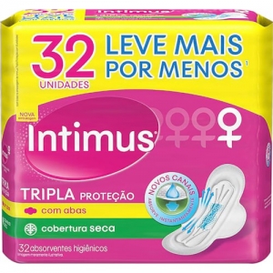 Absorvente Intimus Gel Tripla Proteção Seca c/ Abas 32un