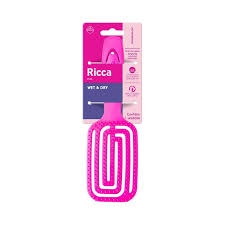 Escova Ricca Flex Wet & Dry Rosa – Cerdas de Dupla Altura