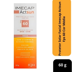 Protetor Solar Facial Imecap Actsun Fps 60 Cor Média 50g