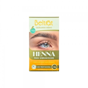 Henna Beltrat Intensidade Castanho Médio 1,5 g – Cobertura Natural para Sobrancelhas