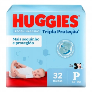 Huggies Tripla Proteção Jumbo P – Fralda Descartável Infantil, 32 Unidades