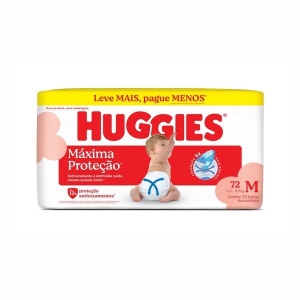 Fralda Huggies Máxima Proteção M 72 Unidades