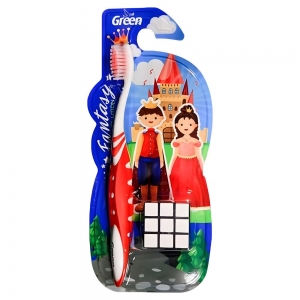 Green Escova Dental Infantil Fantasy Cubo Mágico Macia