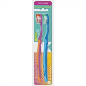 Escova Dental Kess Blz Action Blox Extra Macia 2 Un