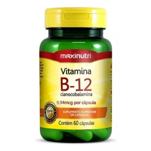 Vitamina B12 Maxinutri caixa com 60 cápsulas