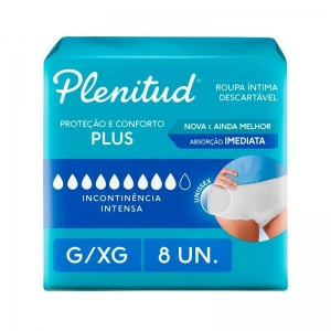 Plenitud Protect Plus G/XG – Roupa Íntima Descartável Unissex, 8 Unidades