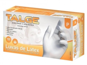 Luva de Látex com Pó Talge PP Não Estéril – Caixa 100 Unidades