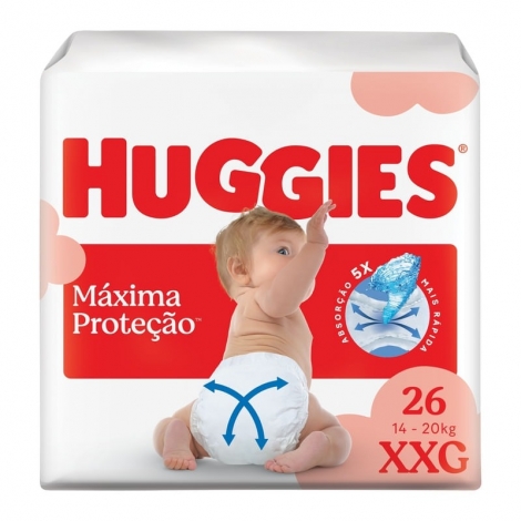 Fralda Huggies Máxima Proteção XXG 26 Unidades