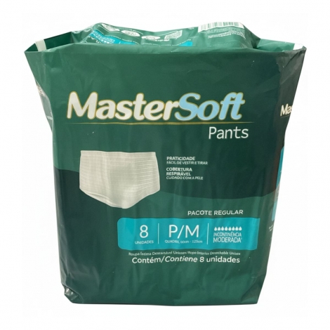Mastersoft Pants Regular Roupa Íntima Descartável P M 8 Unidades