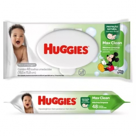 Huggies Max Clean Lenços Umedecidos 48 Un