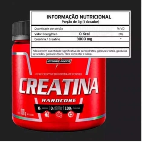 Creatina em Pó Monohidratada Hardcore 300g Integralmédica