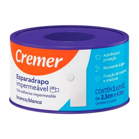 Esparadrapo Impermeável 2,5cm x 4,5m Cremer – Proteção Resistência e Conforto