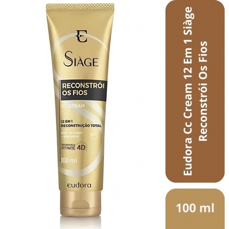 Eudora Cc Cream 12 Em 1 Siàge Reconstrói Os Fios 100ml