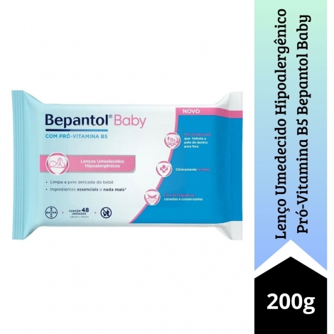 Lenço Umedecido Hipoalergênico Pró-Vitamina B5 Bepantol Baby