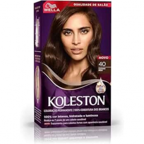 Tintura de Cabelo Koleston Creme 40 Castanho Médio Wella