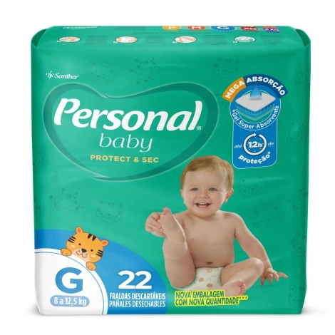 Personal Baby Jumbo G – Fralda Descartável Infantil, 22 Unidades