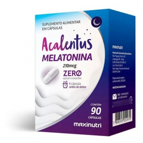 ACALENTUS MAX MELATONINA ZERO ACUCAR 210MCG CAP. FR X 90