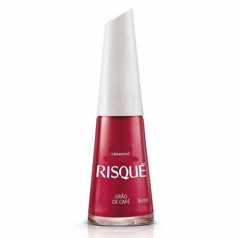 Esmalte Risqué Grão de Café Cremoso 8ml – Vinho Elegante e Intenso