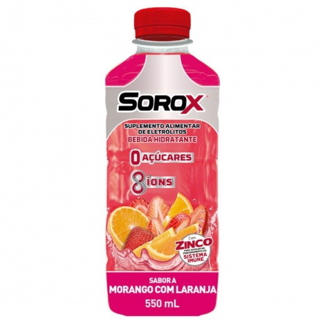 Sorox Morango Com Laranja 550ml - Refrescante Energético Frutado
