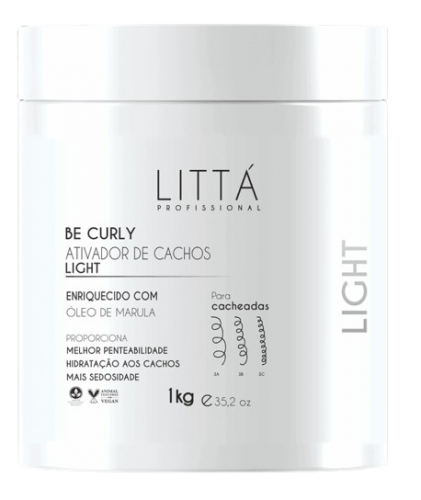 Bela Berê Ativador de Cachos Be Curly Light 1 L (Littá Profissional) – Hidratação Leve e Definição Diário