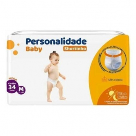 Fralda Personalidade B Shortinho Mega M 34 Unidades