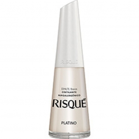 Esmalte Risqué Platino Cintilante 8ml – Brilho Metálico Sofisticado