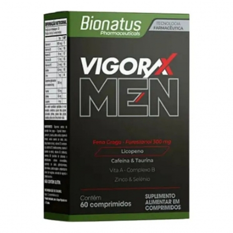 Suplemento Alimentar Vigorax Men Contendo 60 Comprimidos Sem Sabor