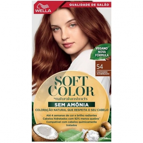 Tinta Soft Color Sem Amônia 54 Castanho Acobreado Wella