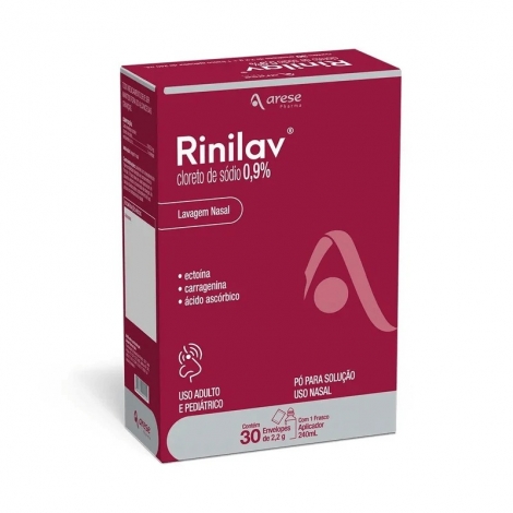 Rinilav Lavagem Nasal Completa 0,9% com 30 Sachês + Frasco 240mL