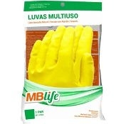 Luva Multiuso Limpeza Amarela M com 2 Unidades