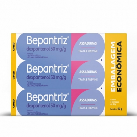 Bepantriz Pomada Dexpantenol Kit 3×30 g – Proteção e Hidratação para Pele Sensível