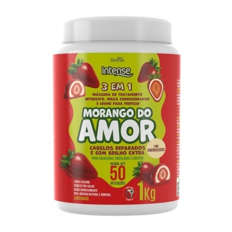 Creme de Tratamento Intensivo Griffus Morango do Amor 1kg