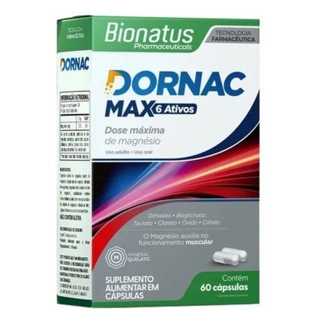 Dornac Max 6 Ativos com Magnésio – 60 Cápsulas