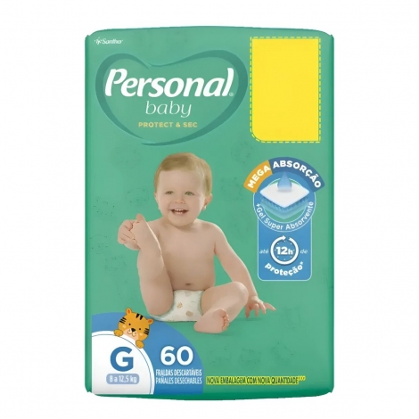 Fralda Personal Baby Protect & Sec G 60 Unidades