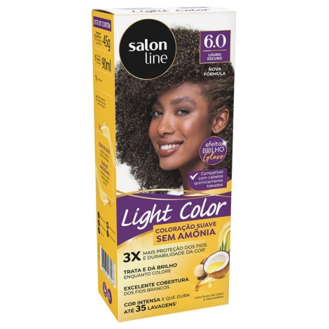Tintura Light Color Sem Amônia 6.0 Louro Escuro Salon Line