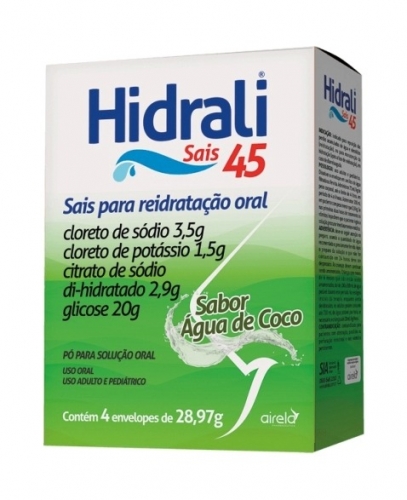 Hidrali Sais 45 Envelopes Pó Sabor Água de Coco 4 Unidades