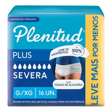 Plenitud Protect Plus Roupa Íntima Descartável G XG 16 Unidades